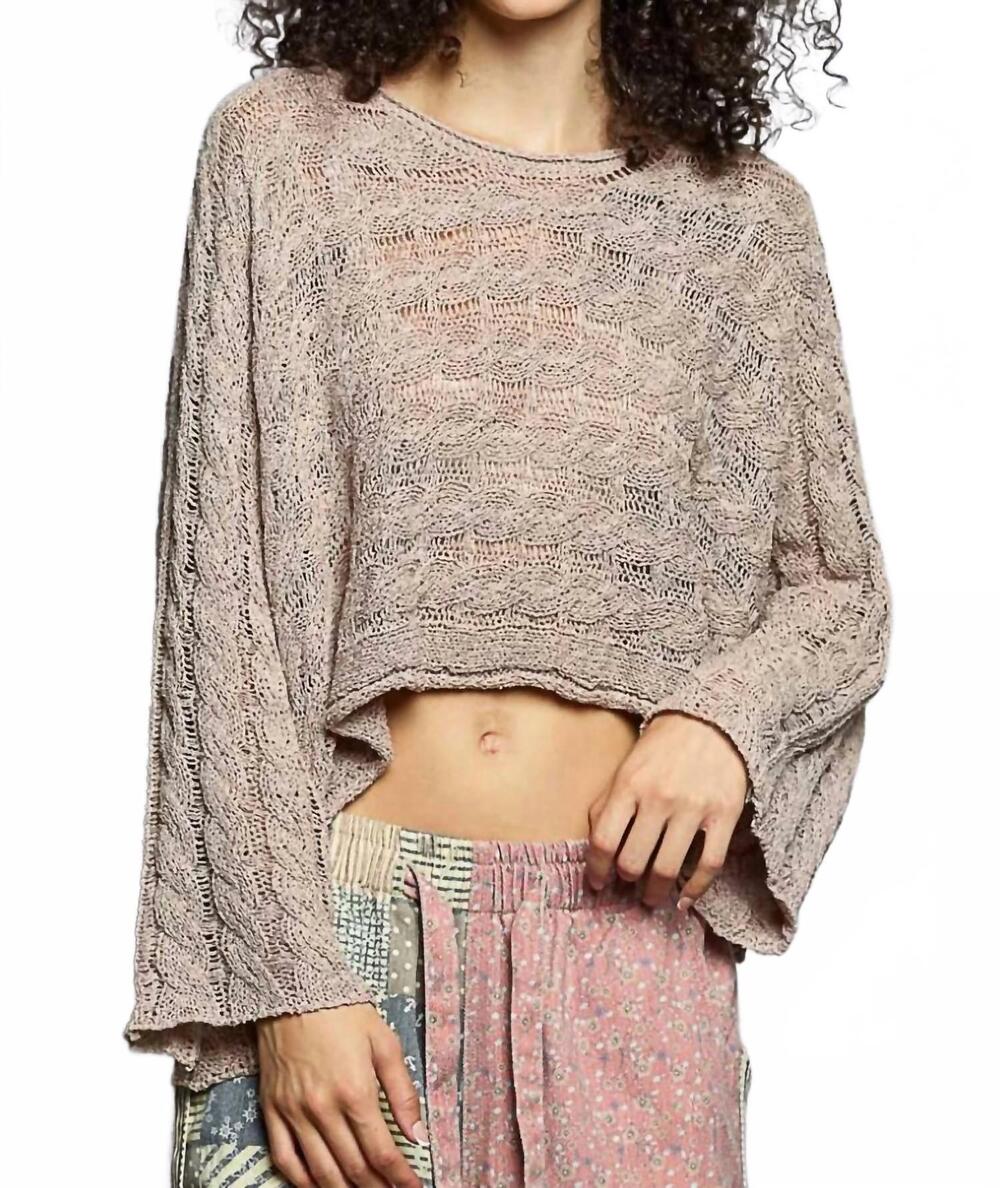 NEW POL twisted cable sweater in beige